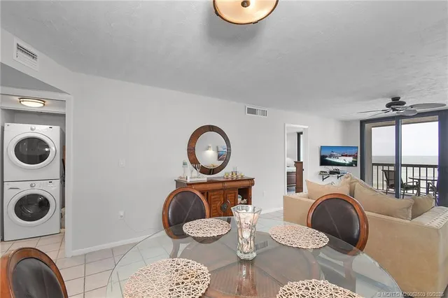 a living room with furniture