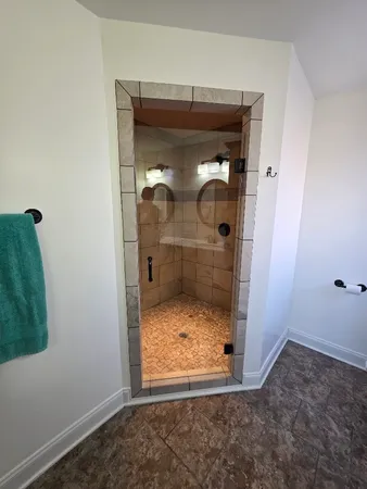 a living room with furniture