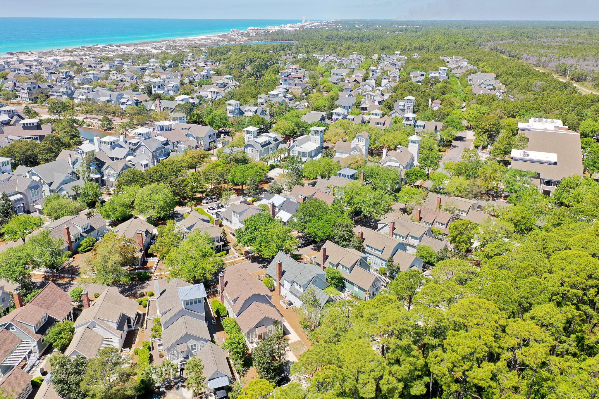 253 Salt Lane Watersound, FL 32461 - Photo 51 of 56 an aerial view of residential houses with outdoor space and trees