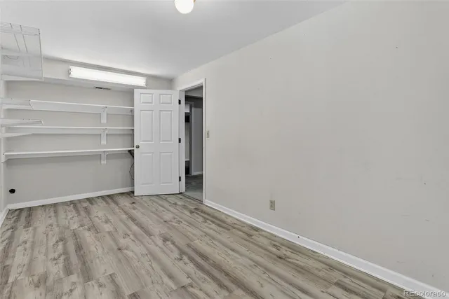 a view of a room with empty racks