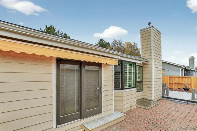 a view of a house with a patio