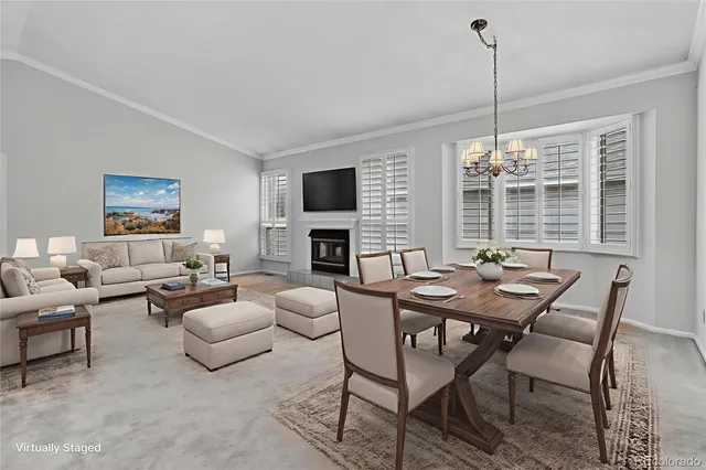 a view of an empty room with a fireplace