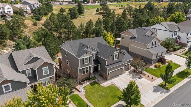 an aerial view of a house