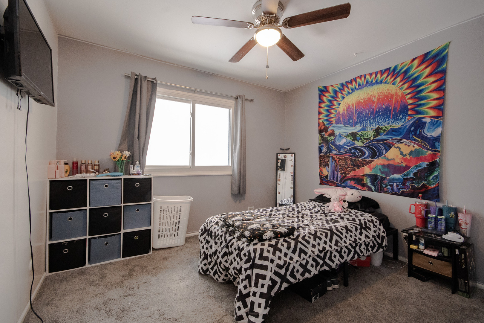 746 East Devon Avenue Roselle, IL 60172 - Photo 11 of 24 a bedroom with a bed and a flat screen tv