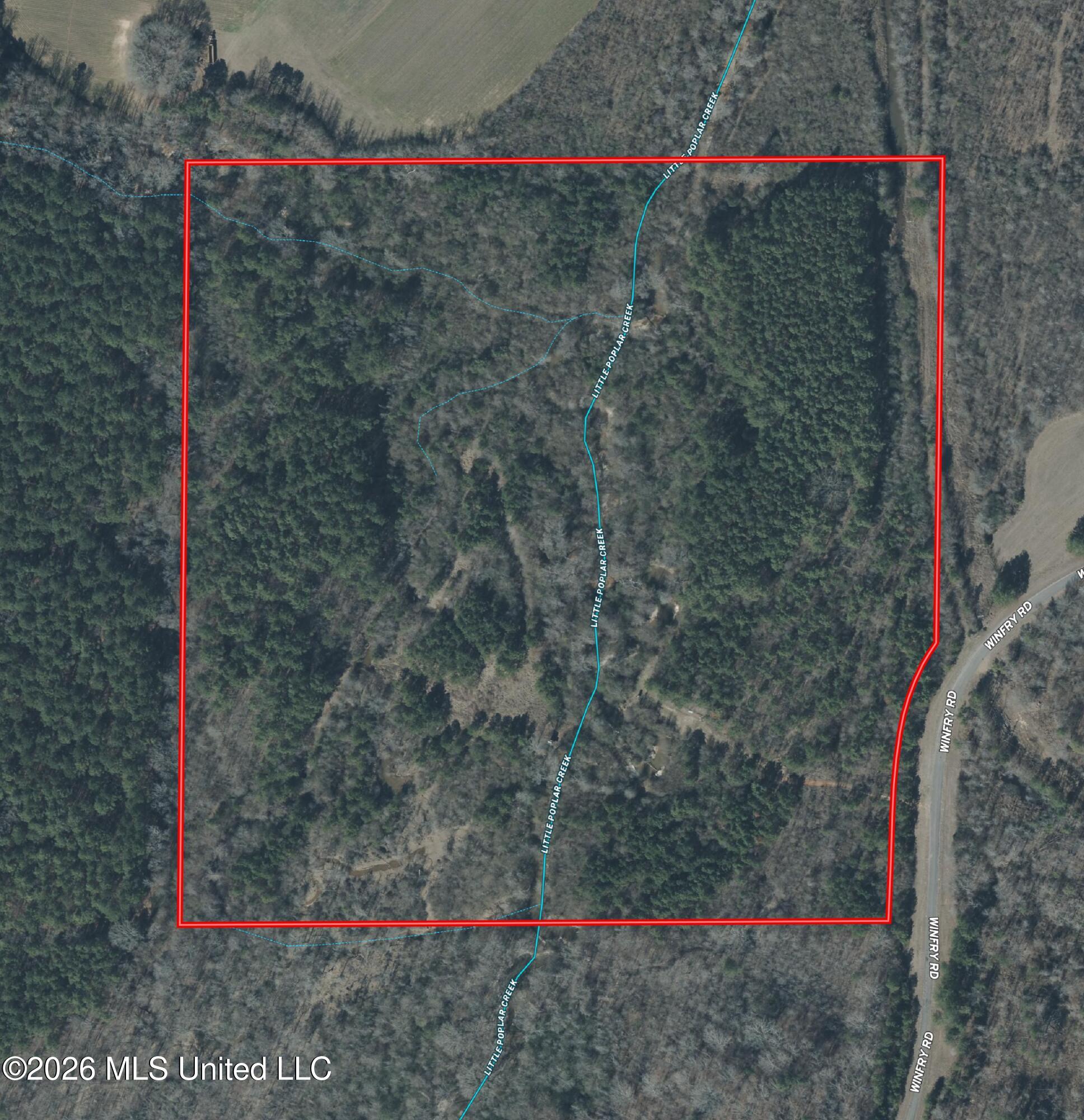 Winfry Road Kilmichael, MS 39747 - Photo 18 of 22 Montgomery 40 Aerial with surface water