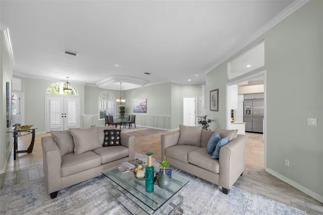 a kitchen with a sink and counter top space