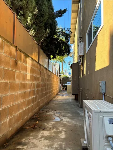 a bathroom with a shower and a toilet