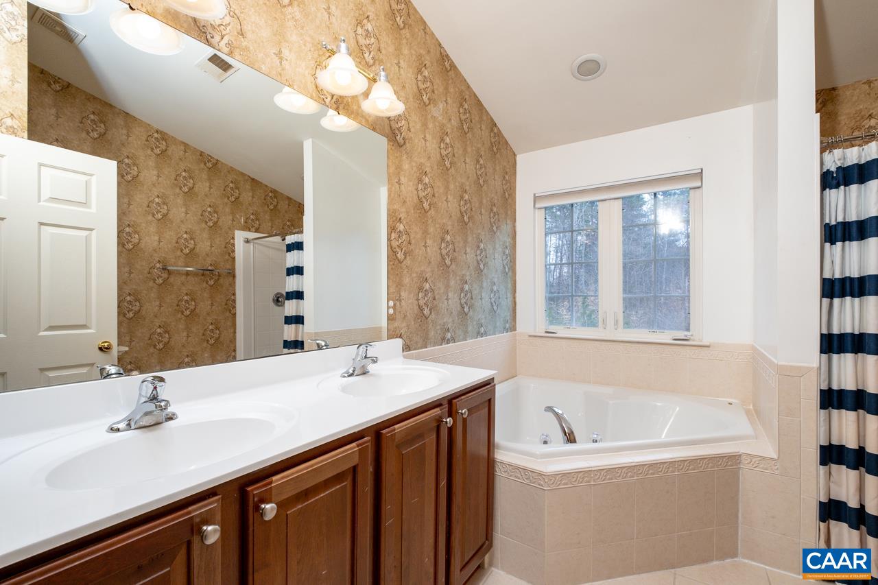 5378 Park Road Crozet, VA 22932 - Photo 15 of 40 a bathroom with a tub a sink and a large mirror
