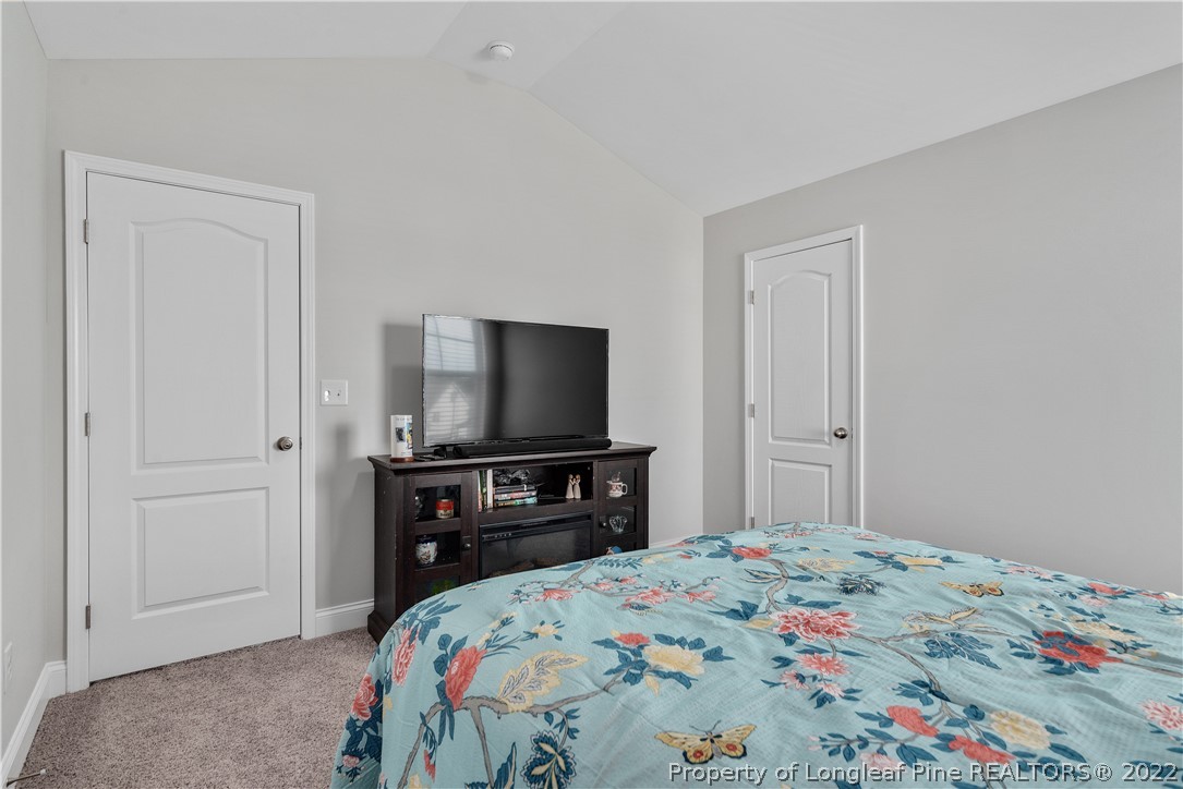 162 Trinity Road Raeford, NC 28376 - Photo 21 of 33 a bedroom with a bed and a flat tv screen on dresser