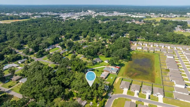 an aerial view of multiple house