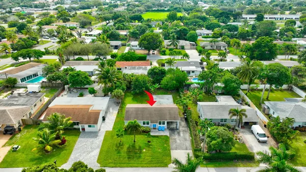 an aerial view of multiple house