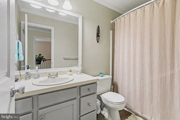 a bathroom with a sink toilet and mirror