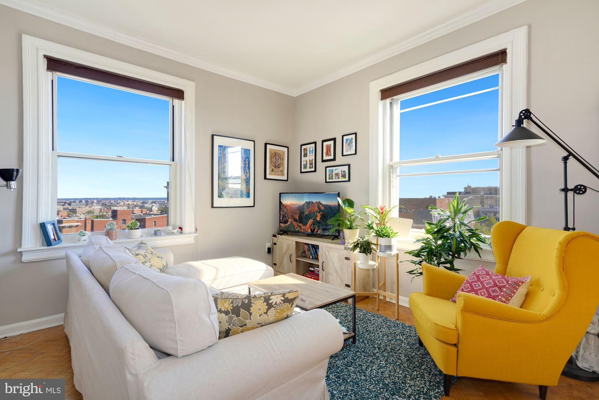 1851 Columbia Road Northwest, Unit 704 Washington, DC 20009 - Photo 2 of 16 Corner windows with stunning views