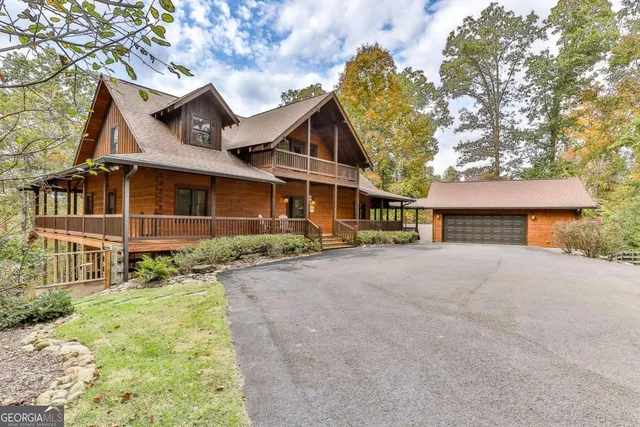 a view of an entryway with a chandelier