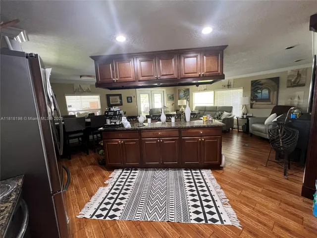a kitchen with lots of counter top space