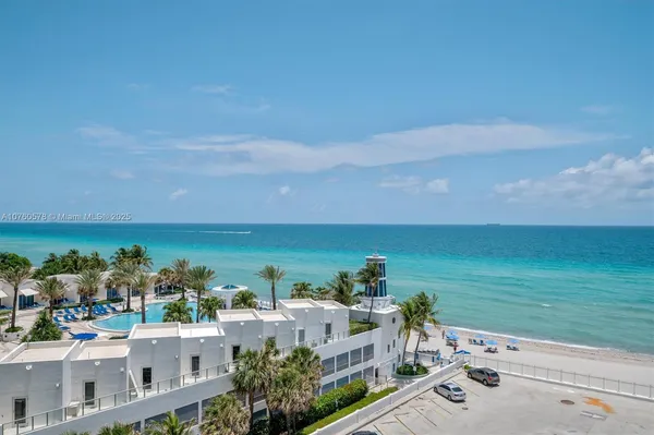 a view of a city and ocean view