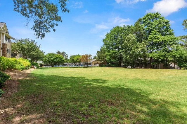 a view of an outdoor space and swimming pool
