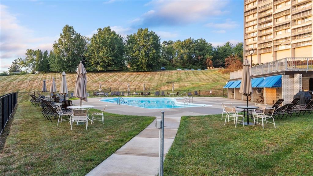 1160 Bower Hill Road, Unit 716A Mt. Lebanon, PA 15243 - Photo 35 of 36 Exterior Swimming Pool with tables, chairs, restrooms and much much more