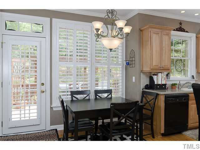 13136 Sargas Street Raleigh, NC 27614 - Photo 6 of 22 This bright and sunny kitchen has an open breakfast area with a door that leads out to the beautiful back yard and enormous decks and patio. Makes entertaining a breeze! Breakfast Area