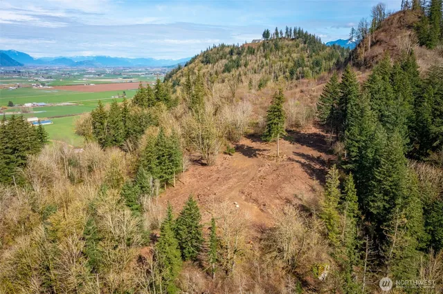 a view of a field with an ocean view