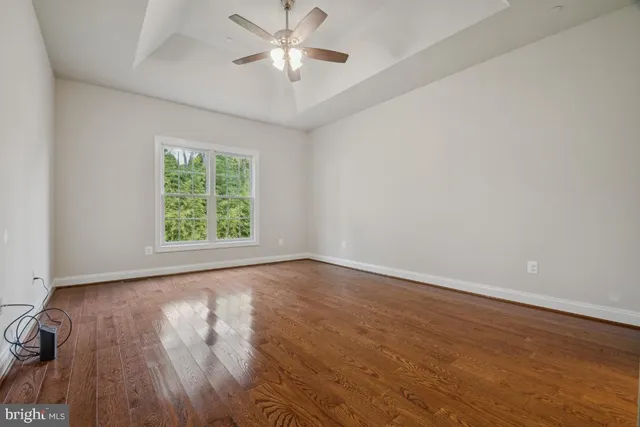 an empty room with a door