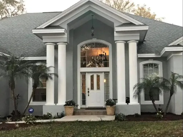 a front view of a house