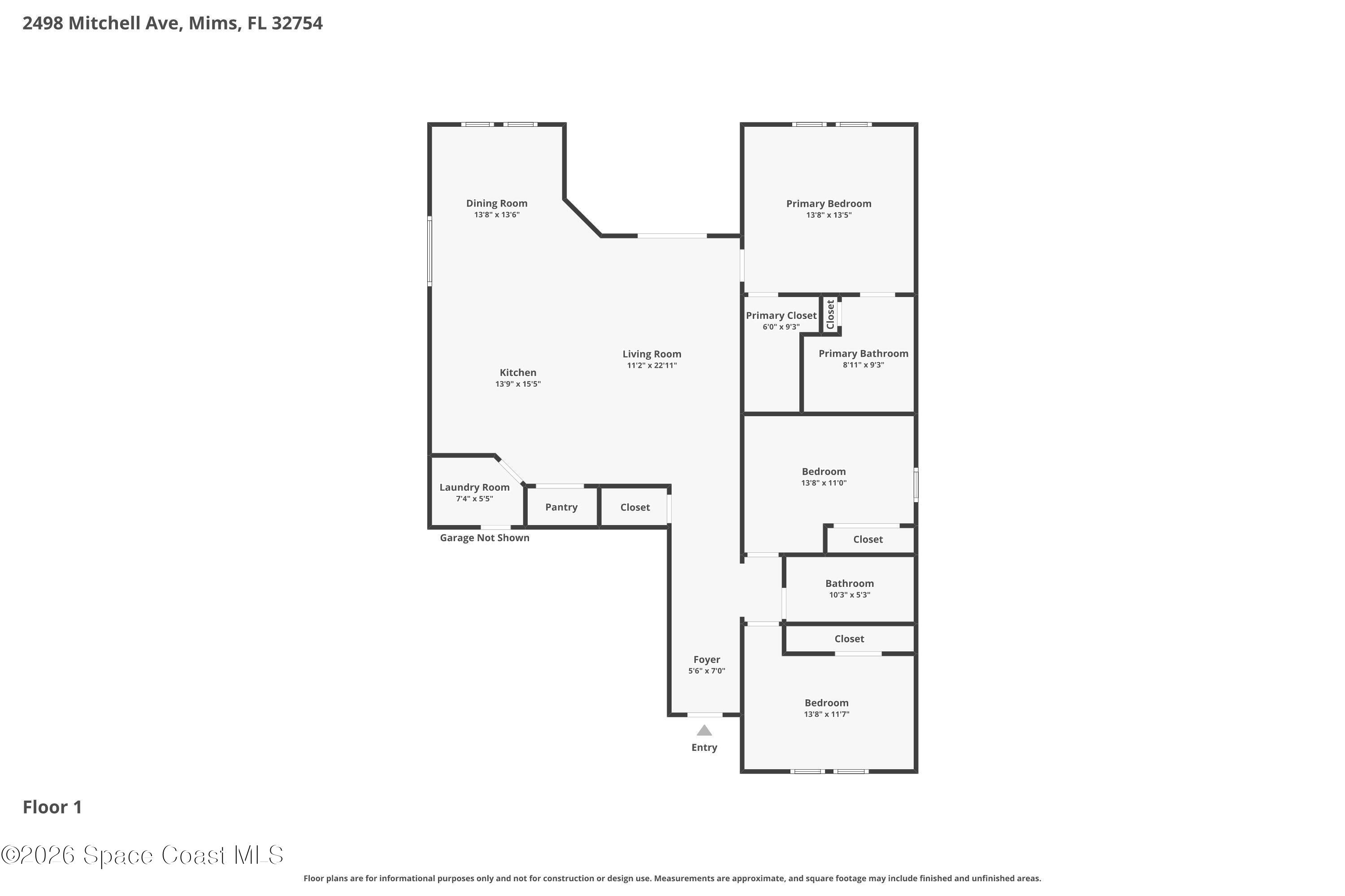 2498 Mitchell Avenue Mims, FL 32754 - Photo 31 of 31 a picture of a floor plan