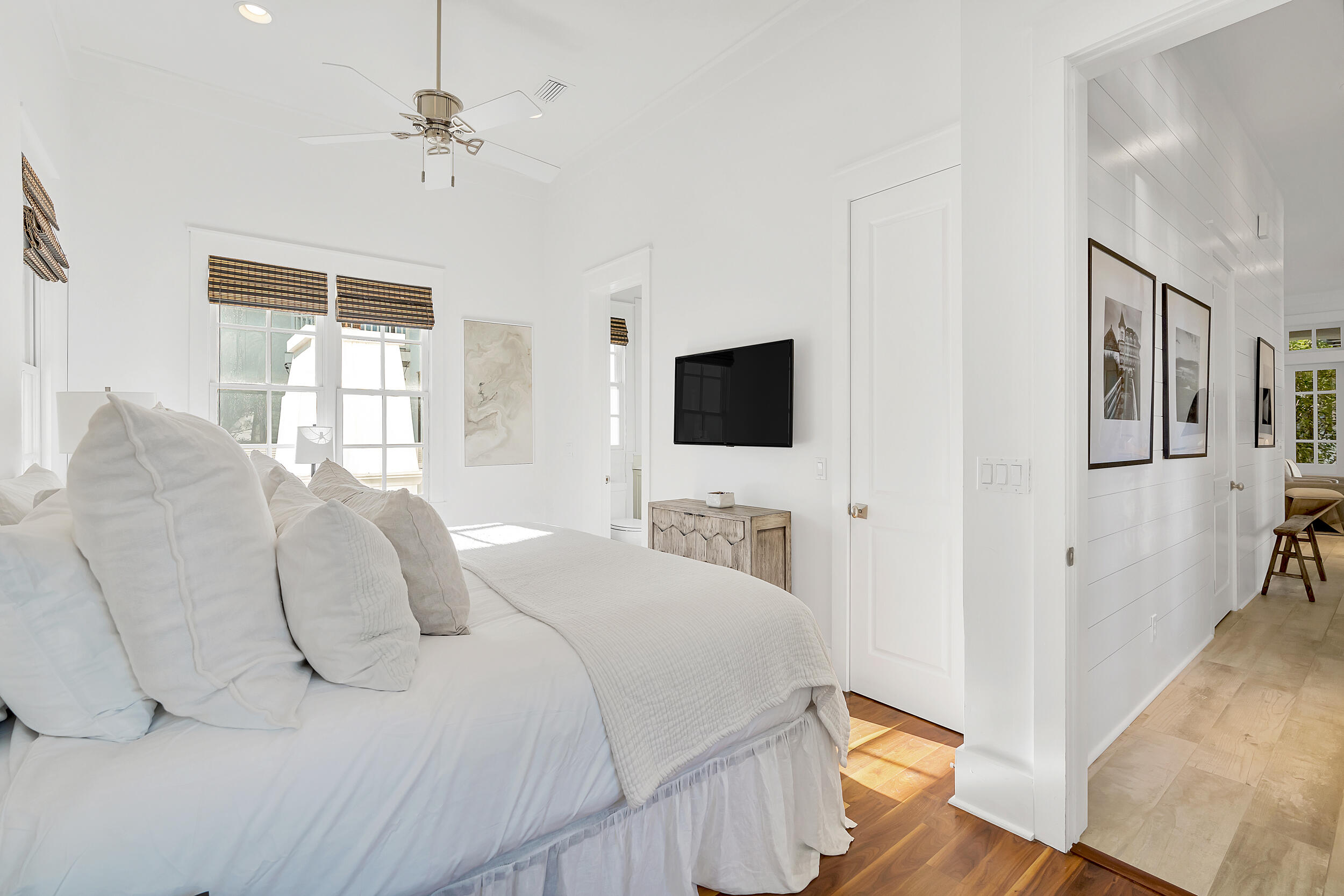 132 Kingston Road Rosemary Beach, FL 32461 - Photo 21 of 70 a bedroom with a bed and a flat screen tv