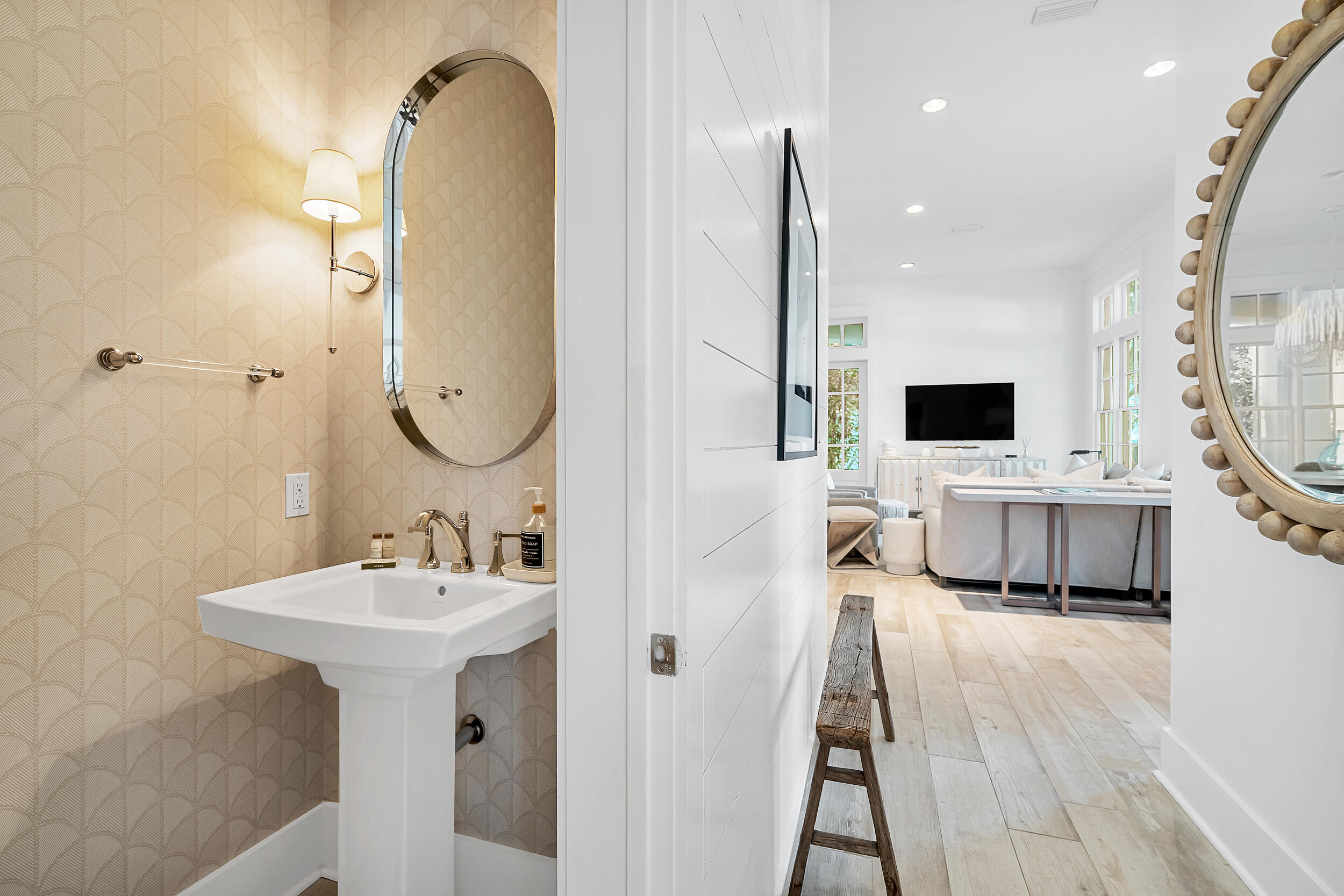 132 Kingston Road Rosemary Beach, FL 32461 - Photo 24 of 70 a en suite bathroom with a double vanity sink and a mirror