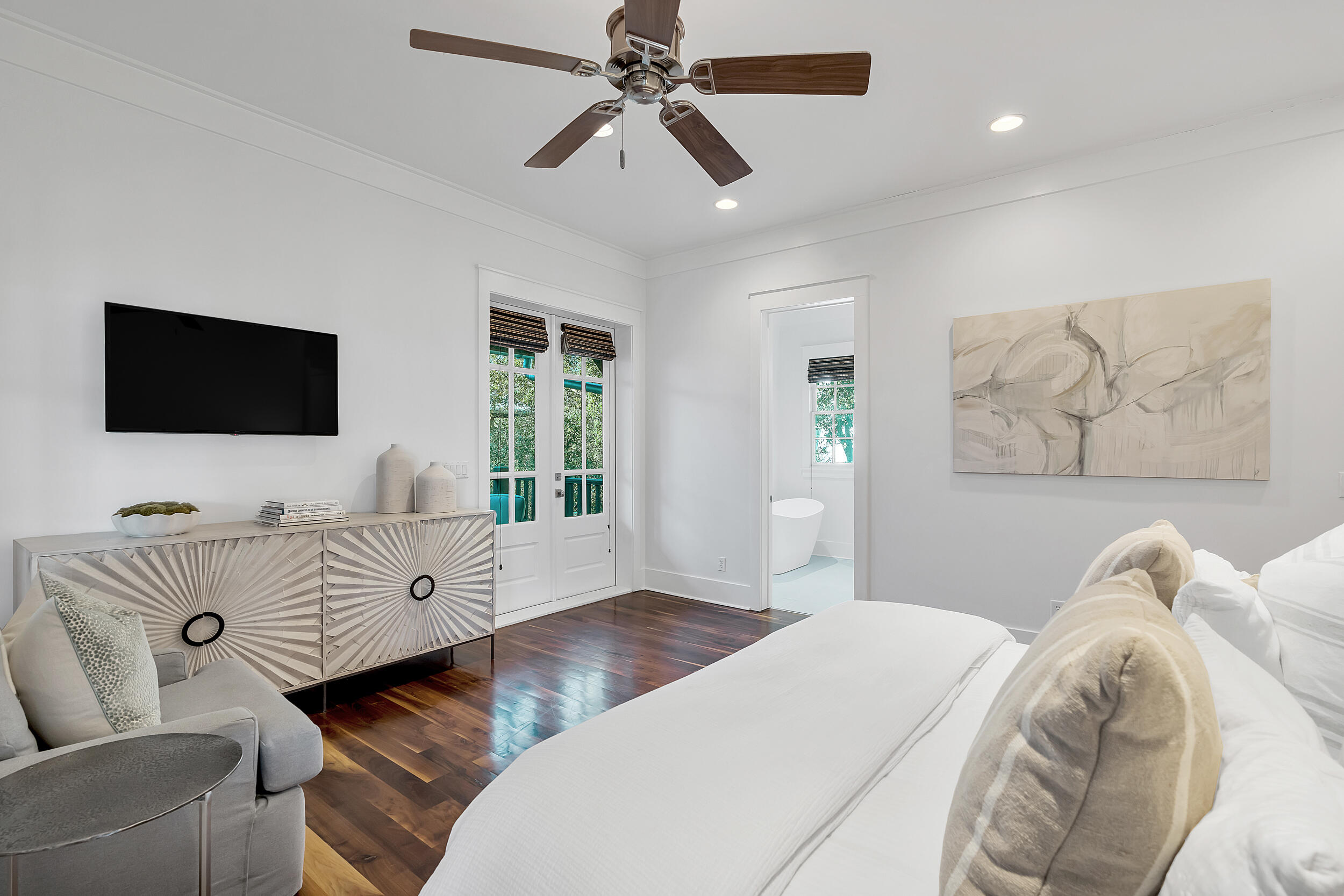 132 Kingston Road Rosemary Beach, FL 32461 - Photo 47 of 70 a living room with furniture and a flat screen tv