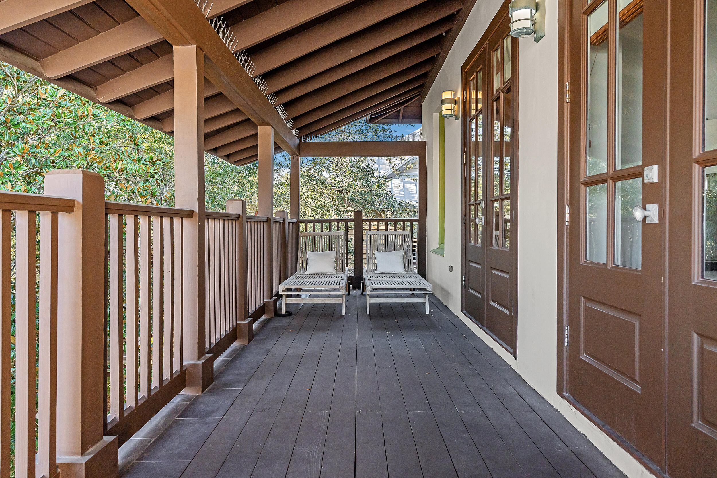 132 Kingston Road Rosemary Beach, FL 32461 - Photo 51 of 70 a view of a balcony with wooden floor
