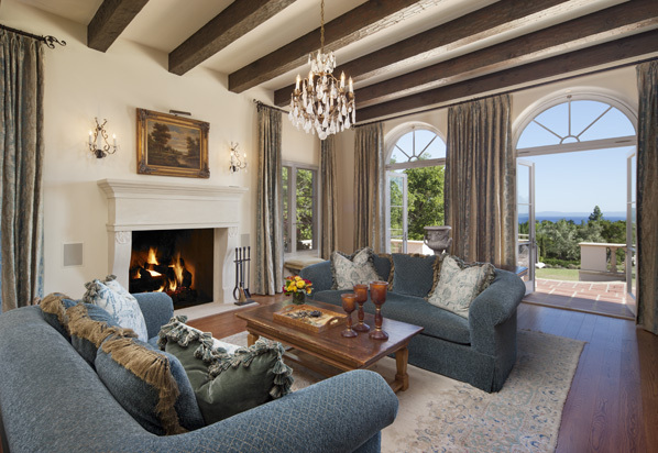 750 Riven Rock Road Montecito, CA 93108 - Photo 11 of 15 a living room with furniture fireplace and a large window