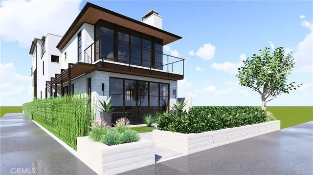 a view of a house with a tree and plants