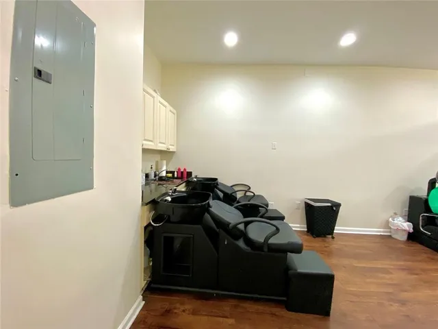 a living room with furniture