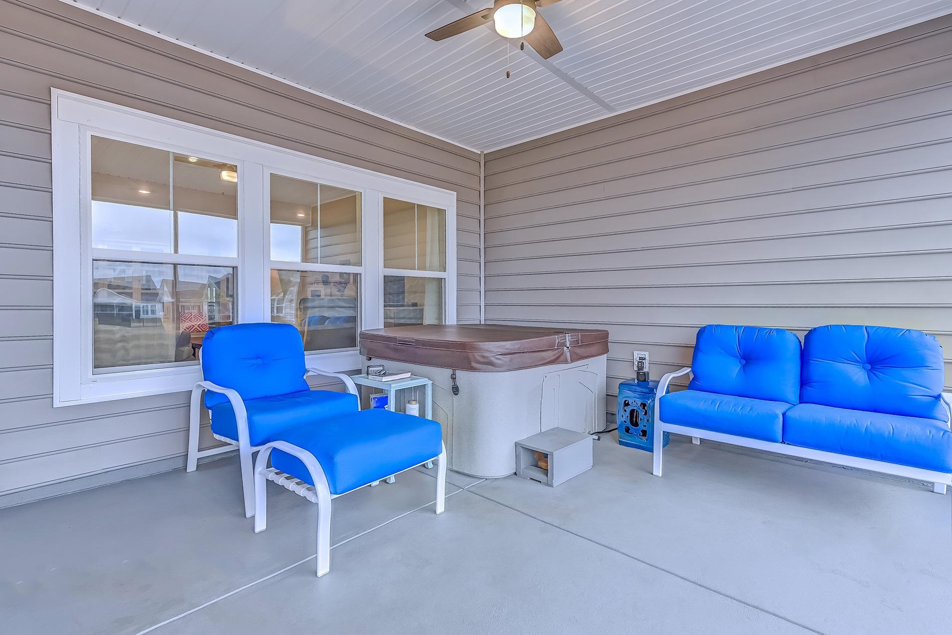 3016 Sistine Street Myrtle Beach, SC 29579 - Photo 35 of 39 View of patio with a hot tub and ceiling fan