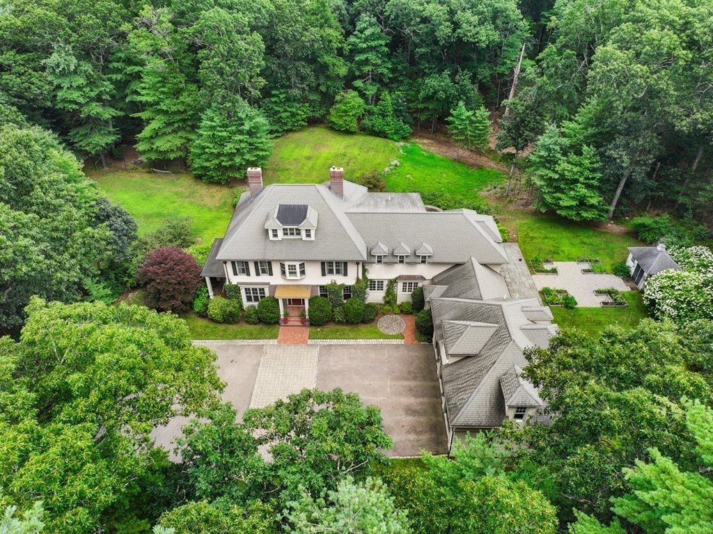 111 Lake Street Sherborn, MA 01770 - Photo 2 of 41 an aerial view of a house with a garden