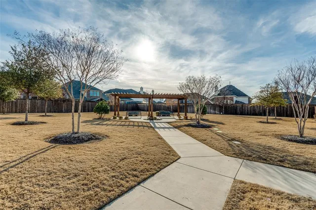 a outdoor view with a fountain