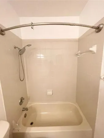 a bathroom with a bath tub and a shower