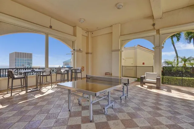 a outdoor space with pool and furniture