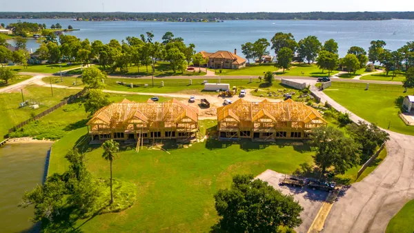 a view of a lake with a ocean view