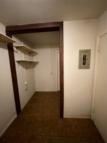 an empty room with closet