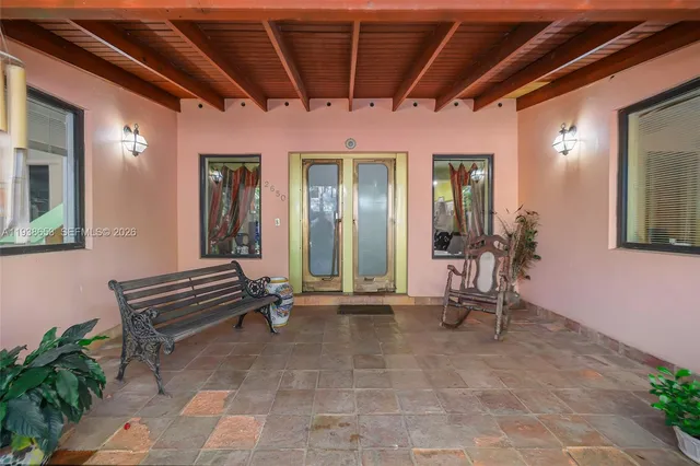 a view of outdoor space with seating area