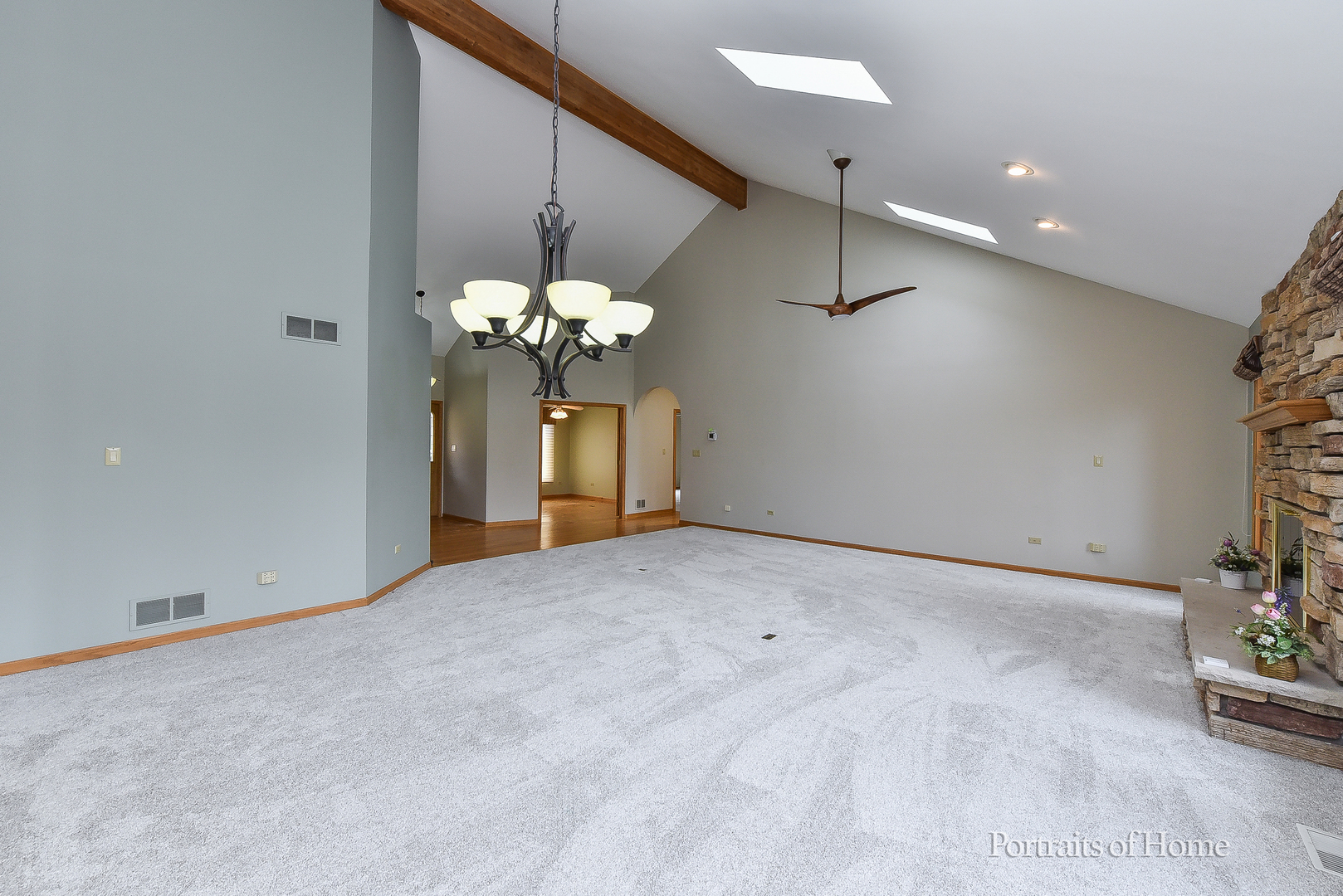 11 Merrimack Court Bolingbrook, IL 60440 - Photo 9 of 46 a view of a chandelier fan and fire place