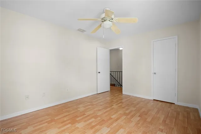 a view of small space with racks on the wall