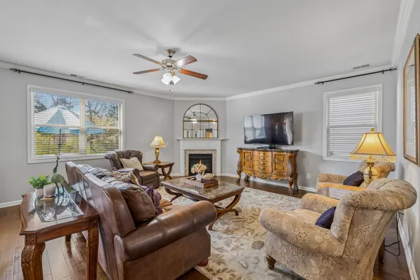 a living room with furniture