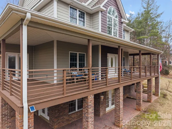 front view of a house with a balcony