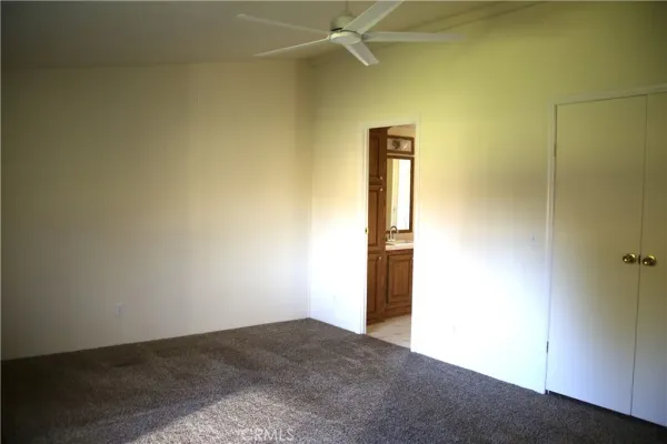 a view of a room with a door