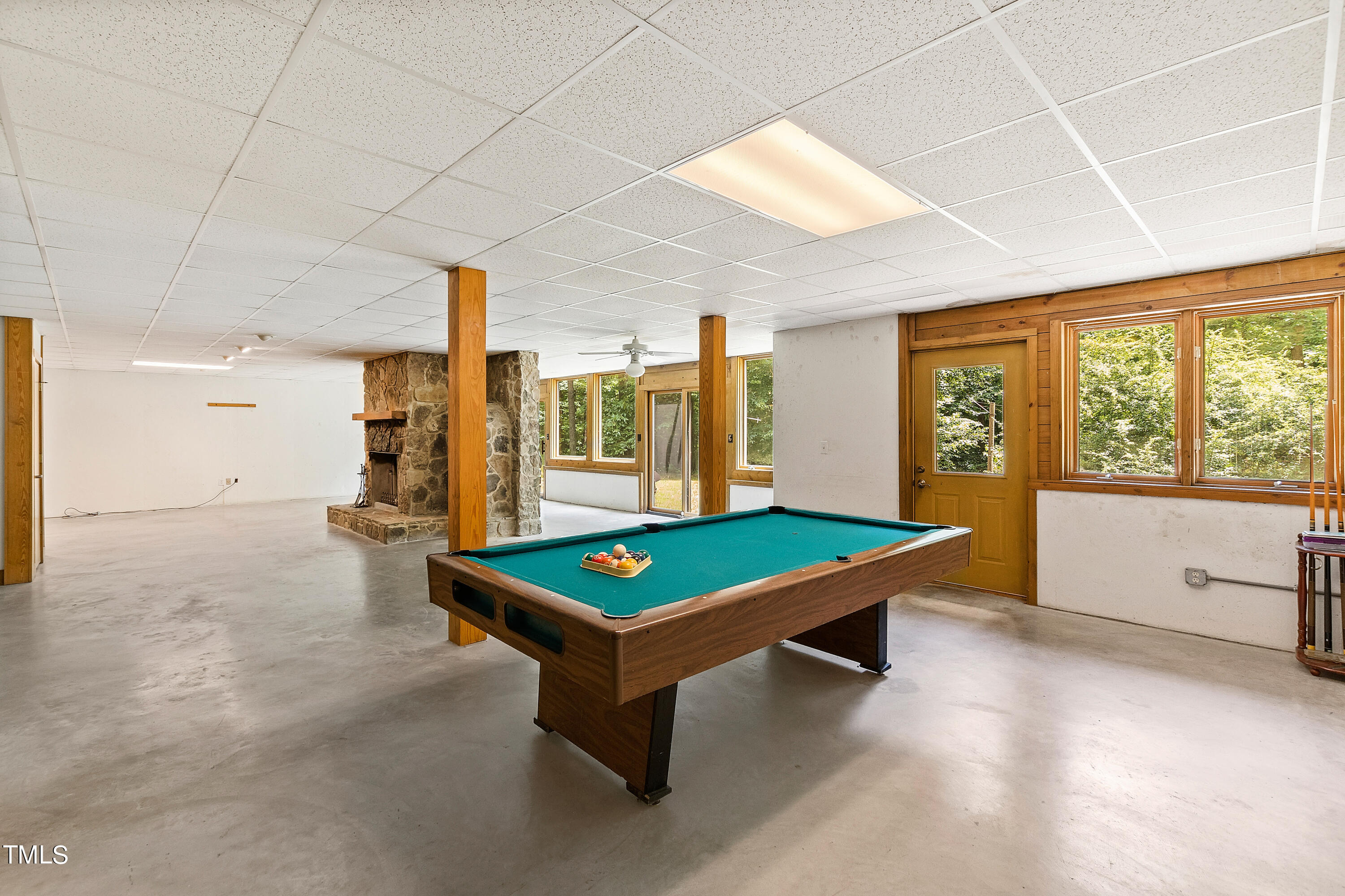 12944 Old Creedmoor Road Raleigh, NC 27613 - Photo 27 of 31 a room with pool table and windows