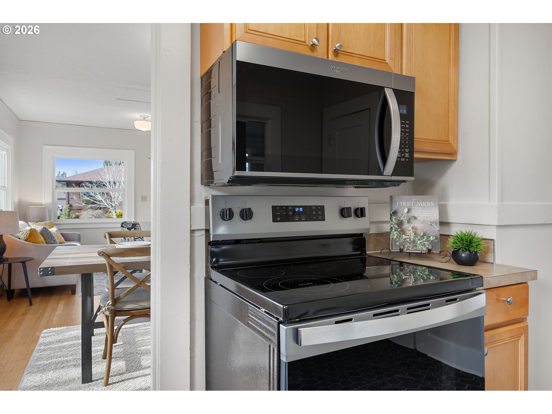 3134 Northeast 74th Avenue Portland, OR 97213 - Photo 20 of 42 a kitchen with a stove and a microwave