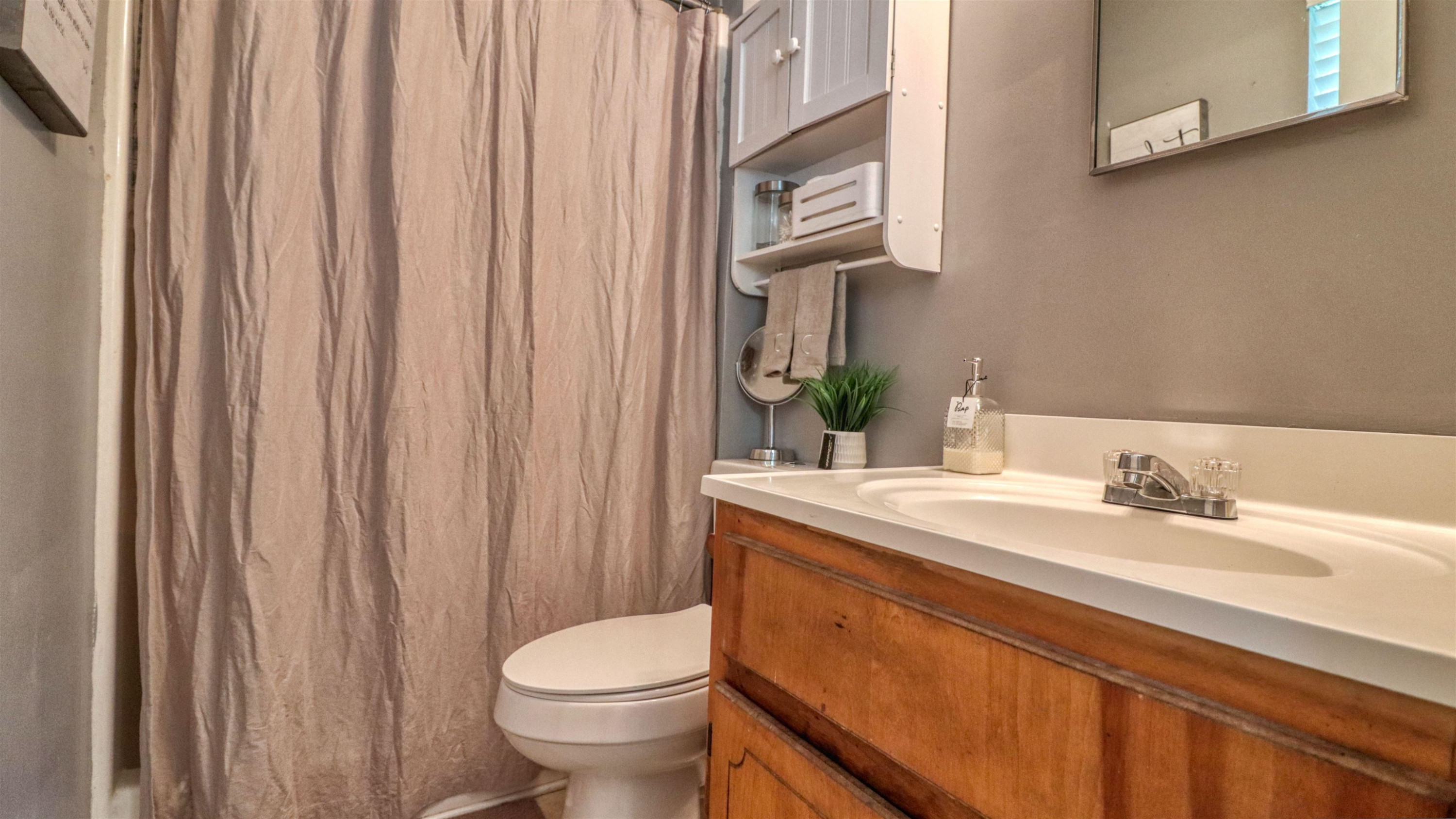 390 Lowery Road Medon, TN 38356 - Photo 17 of 24 a bathroom with a granite countertop sink and a toilet